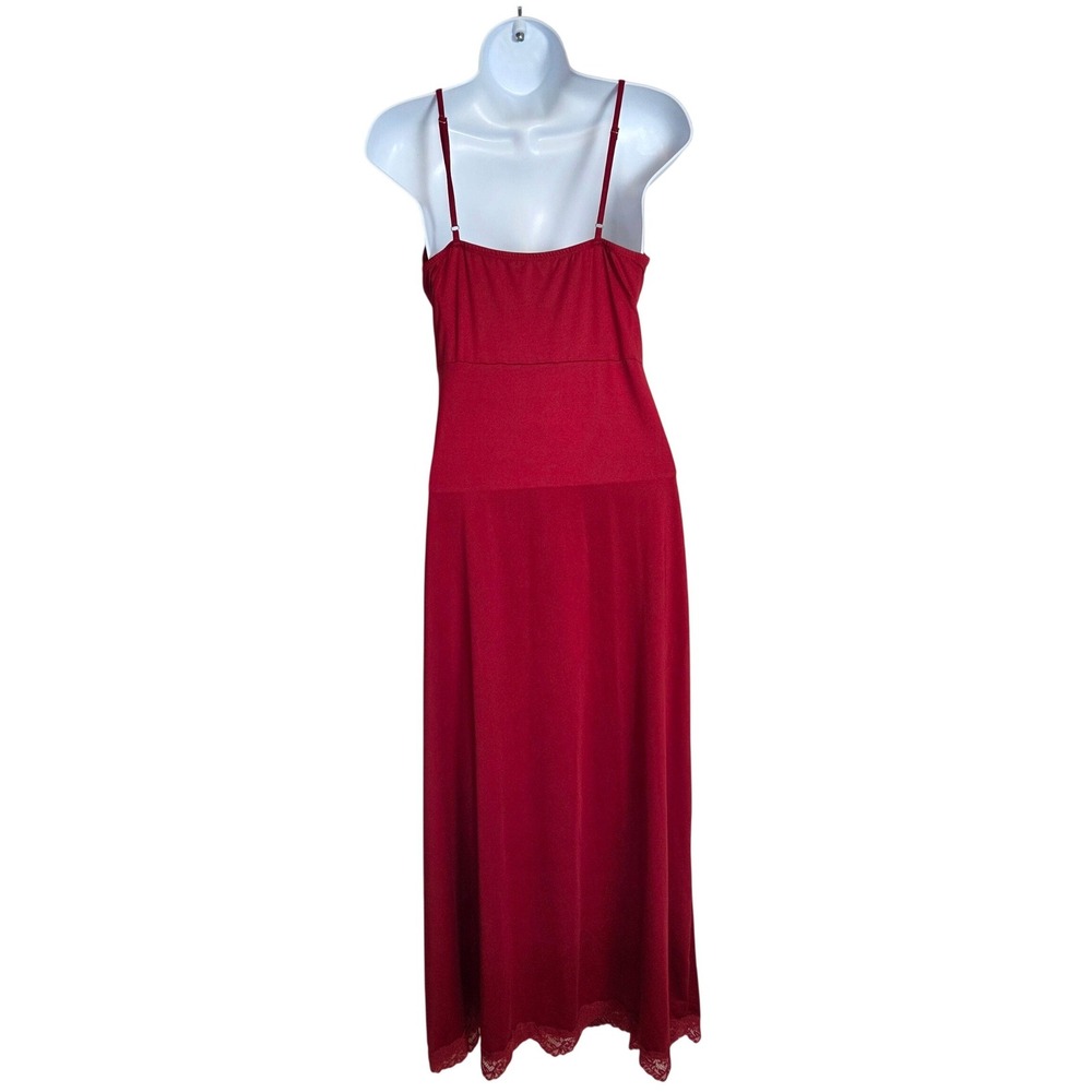 NWOT Cider Wine Red Lace Cut Out Maxi Slip Dress V-Neck Adjustable Straps - Picture 12 of 12